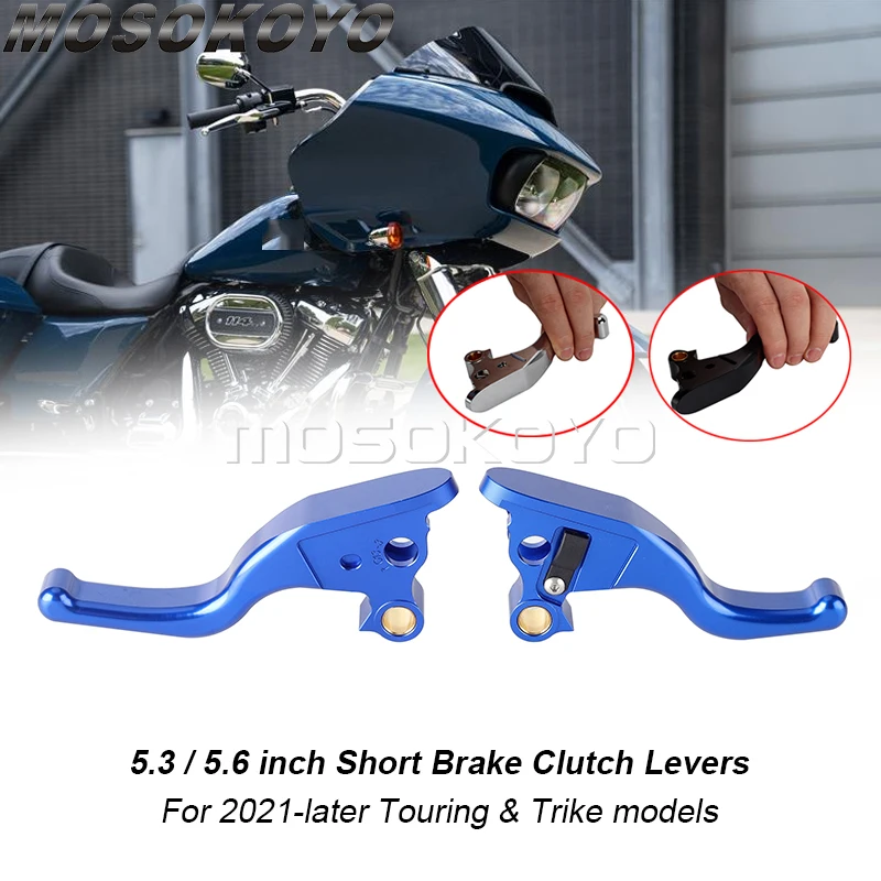 

Motorcycle Handles Brake and Clutch Lever Set 2-3 Finger Hand Control Levers For Harley Touring Road King Street Electra Glide