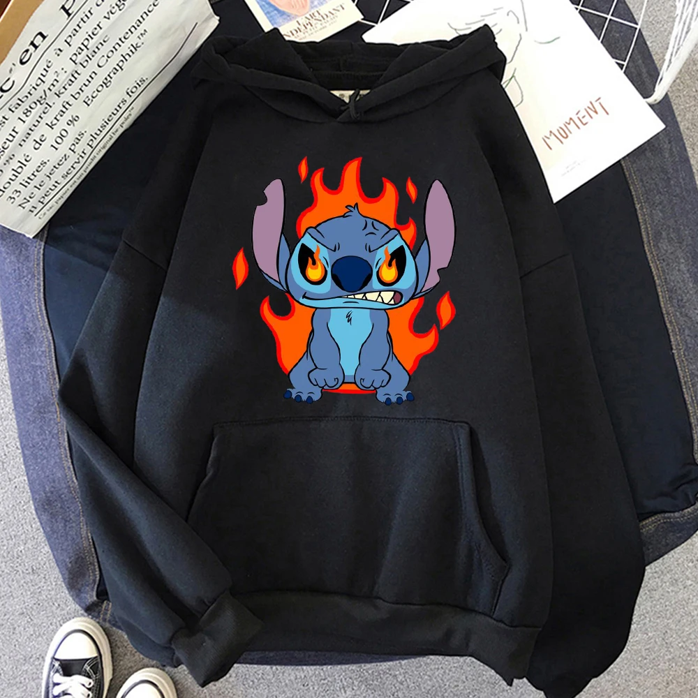 

Funny Anime Disney Stitch Hoodie Cartoon Clothes Casual Top