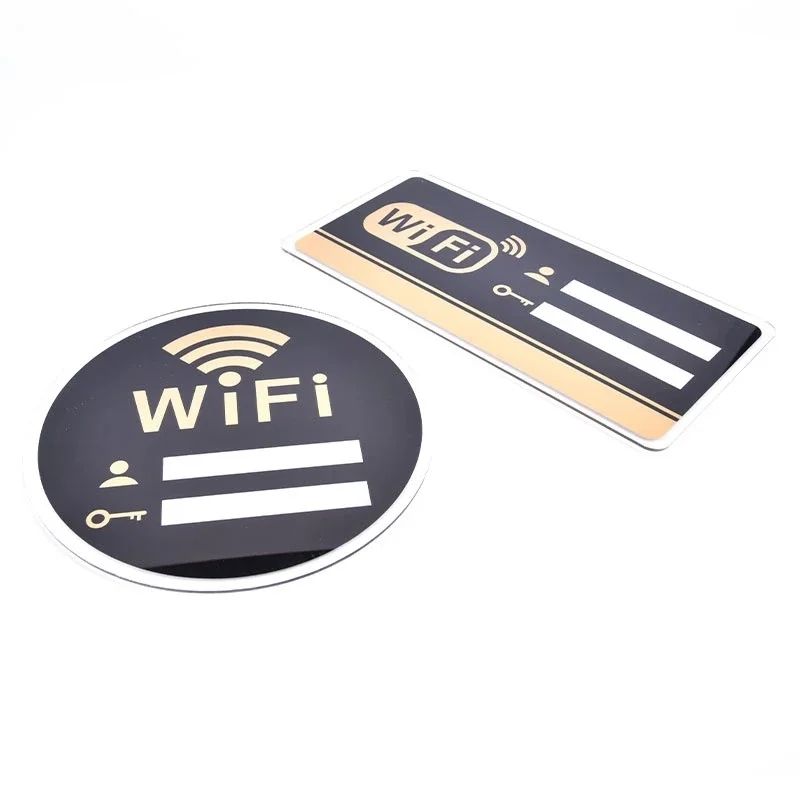 3 Sizes WIFI Sign Acrylic Mirror 3D Wall Stickers Rewritable Handwriting Account And Password For Public Shope WIFI Signage