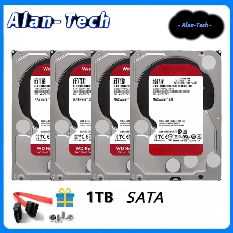 Wester-N Digital W--D Red Nas 1Tb 3.5 "Disco Rigido Interno 5400 Rpm Classe Sata 6 Gb/S 64 Mb Di Cache Hdd