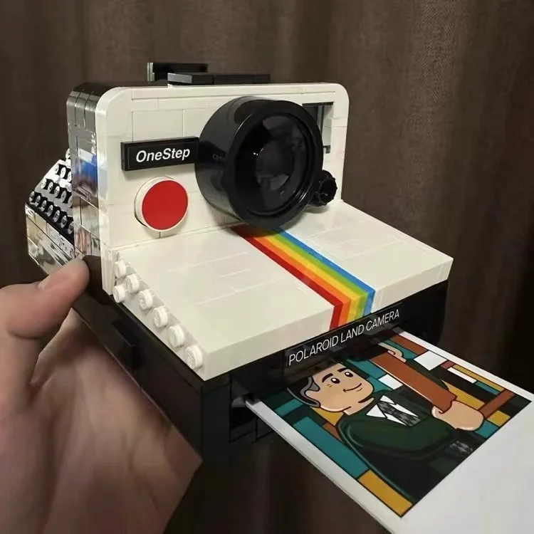 아이디어 21345 원스텝 Sx-70 카메라 빌딩 블록, 창의적인 모델 벽돌, 홈 장식 장식품, 장난감 생일 선물