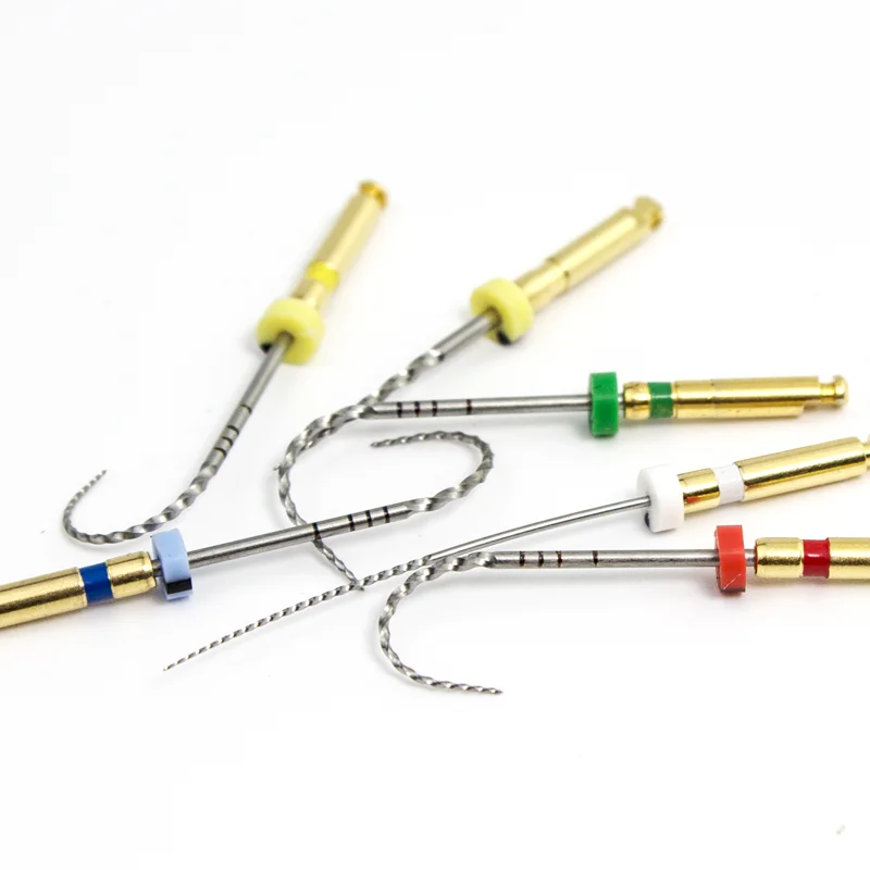 5Boxes(30pcs) COXO Soco Strong Flexible Dental File Root Canal Taper Endodontic File Gold Heat Activates Rotary File