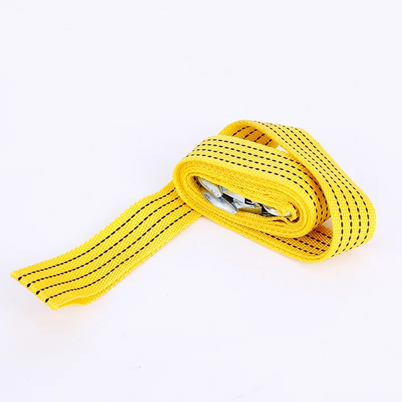Car Towing Strap 3M 4M 5M Car Tow Cable Pulling Rope Nylon Steel Hook Emergency Rescue Tools Accessories For Trailer Off Road