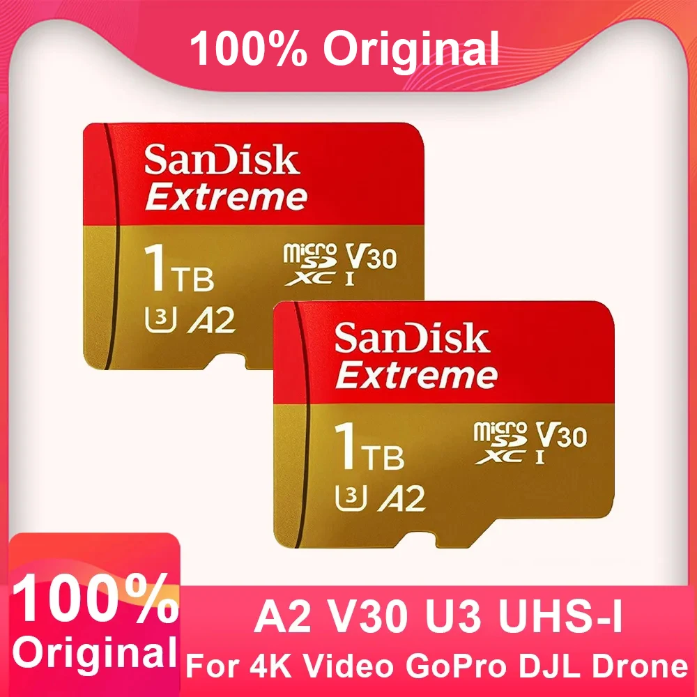 Original Extreme pcs sell A2 U3 V30 Micro SD Card 1TB 512GB
