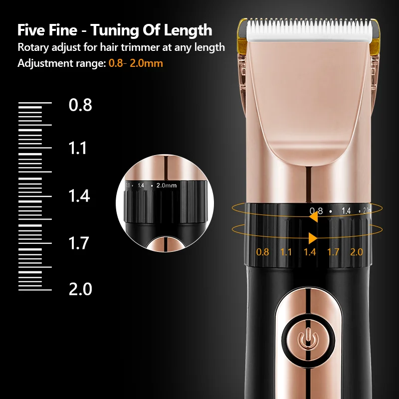 Máquina de Cortar Profissional para Barbeiro Aparador de Cabelo Máquina de Barbear Cabelo Recarregável Elétrico Corte Barba Forte Potência 7 Computers & Electronics