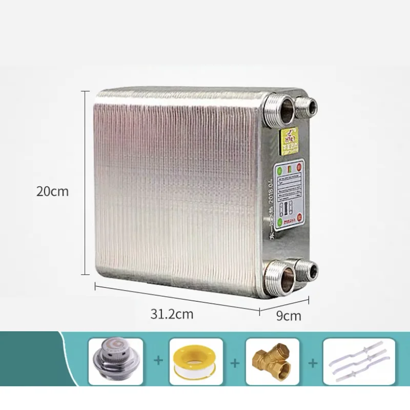 Description Picture 5 of itemNEW 100 Plates Stainless Steel Heat Exchanger Brazed Plate Type Water Heater Chiller Cooler Counter Flow Chiller 100.
