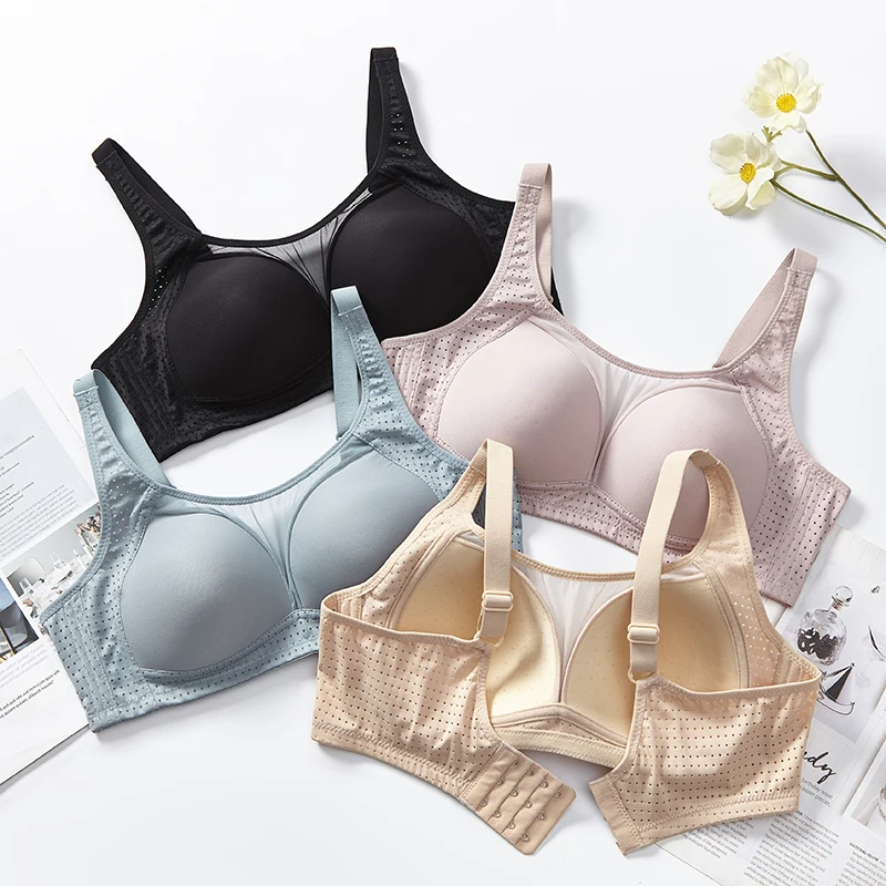 New Thin Full Cup Lingerie Bandeau Big Breasts Women's Bra Without Underwired Side Latex Coaster Large Size Bra