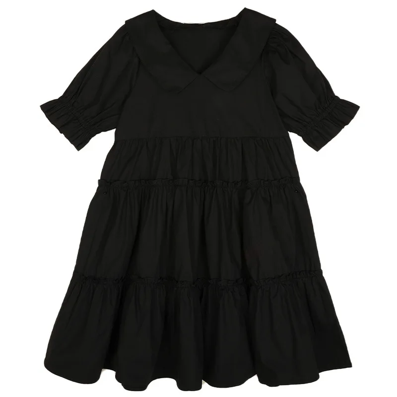 

Girls Elegant Dress 2022 Summer New Kids Cotton Waist-Tight Cake Dress Children Cotton Casual Clothes, #6988