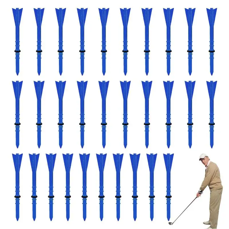 

Tall Golf Tees Professional Unbreakable Long Golfing Tees 30PCS Durability Adjustable Golf Tees To Tee Shot Reduce Friction