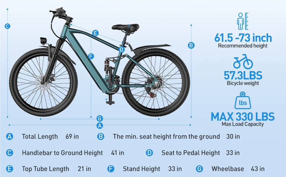 Aairsk GT900 E-Bike für Erwachsene, Elektrofahrrad mit Shimano 21-Gang-Schaltung, 36V13AH Akku, Pendler-Elektrofahrrad mit 26-Zoll-Reifen – Detail 9