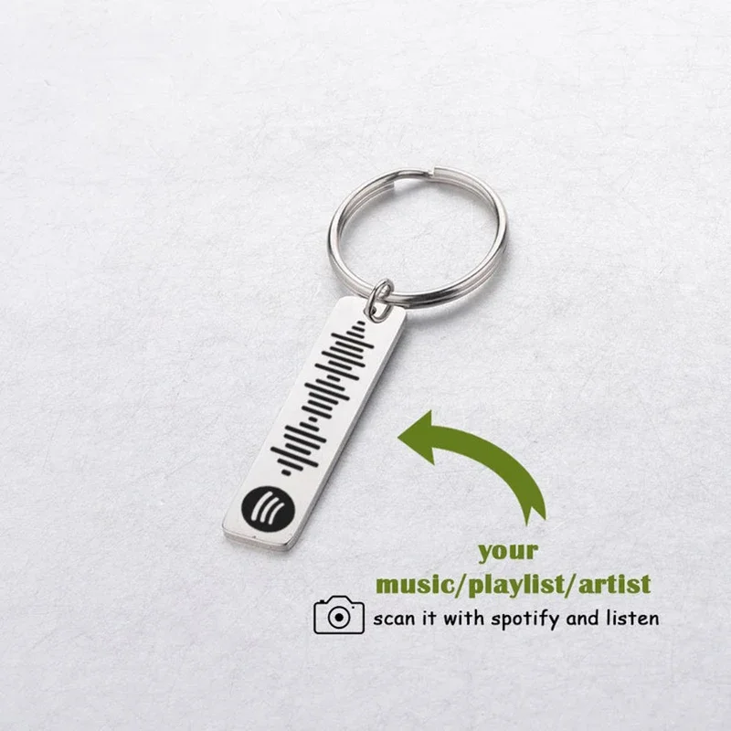Fashion Music Custom Keychain Personalized Engraved Spotify Code
