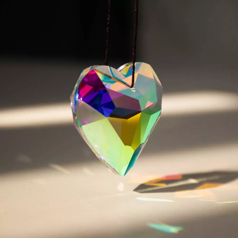 Suncatcher Heart Pendant Rainbow Crystal Window Hanging Prism Home Decoration Lovers Valentine's Day Gifts 6