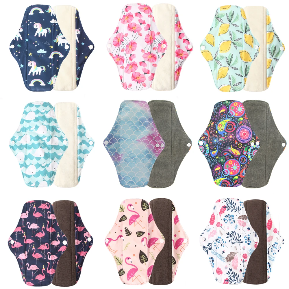 Ohbabyka 5pcs Washable Sanitary Towel Cloth Reusable Menstrual Pads Super-Absorbent Soft and Comfortable Bamboo Sanitary Pads 2