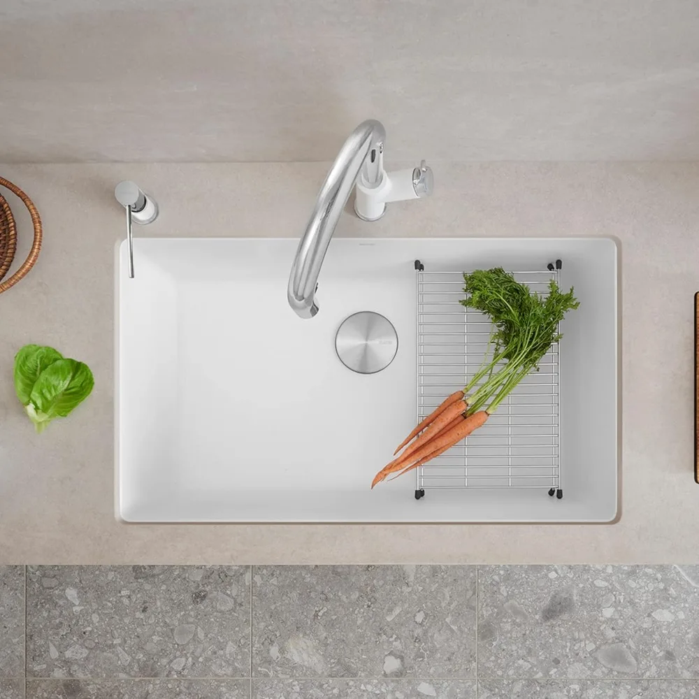 Kitchen Sinks,Super Single Bowl-White Sink, 32" L X 19" W,Kitchen Sinks