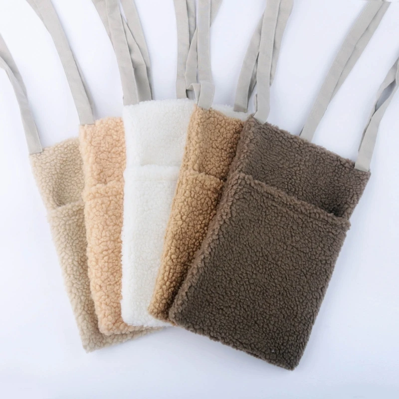 New Thick Plush Baby Crib Hanging Storage Bag Portable Double Pockets Newborn Cot Toy Organizer Bag Bed Headboard Storage Pouch 3