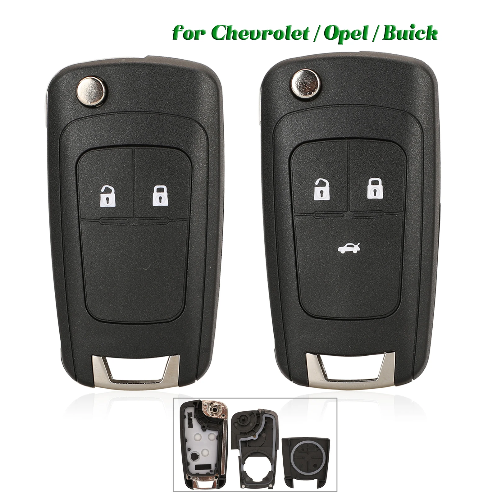 

jingyuqin 2/3 Buttons Flip Folding Remote Key Case Shell Fob For 2020 Chevrolet Cavalier Aveo Fit Opel Buick HU100 Blade