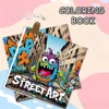 Street Graffiti: A Bold and Simple Creative Coloring Book Featuring Animated Characters and Cute Cartoon Houses 1