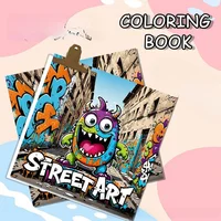 Street Graffiti: A Bold and Simple Creative Coloring Book Featuring Animated Characters and Cute Cartoon Houses 1