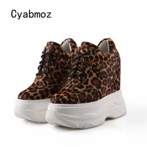 Cyabmoz Women Shoes Sexy High Heels Sneakers Leopard print Platform Height Increasing New Ladies Party Woman Shoes Zapatos Mujer