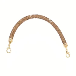 Glam Sparkle Rhinestone Crystal Bag Strap - Elegant Replacement Accessory (1Pc Golden)