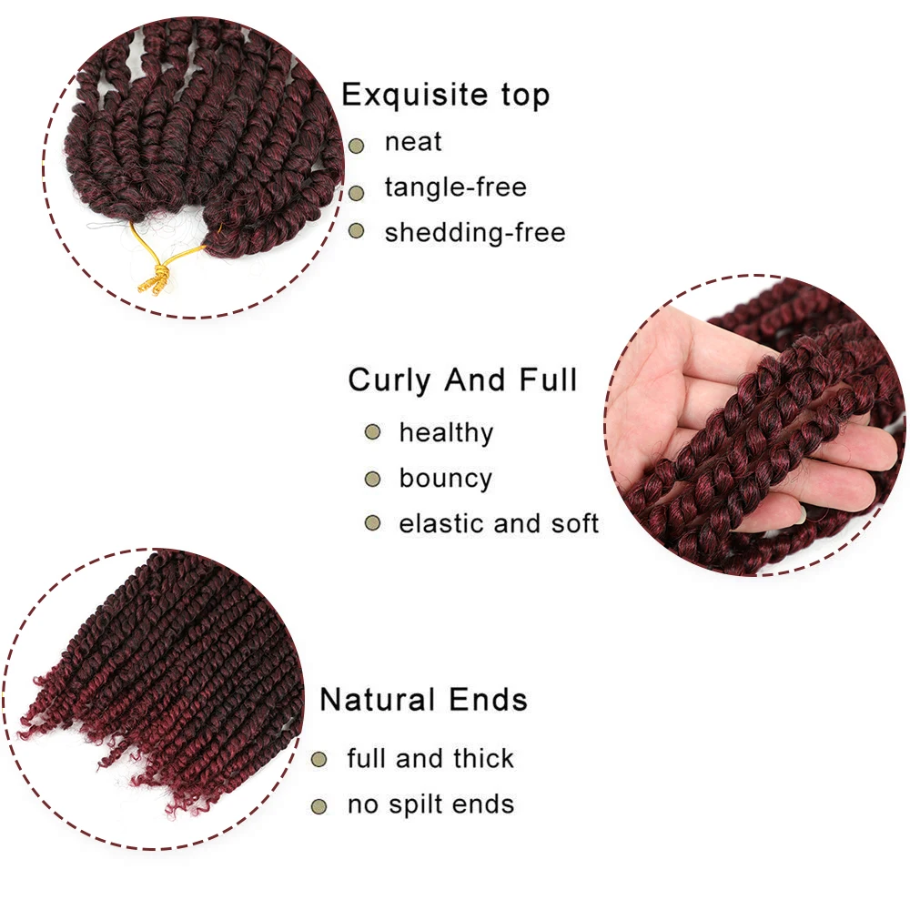 X-TRESS Synthetic Crochet Braiding Hair Pre-twisted Passion Twist Hair Extension Soft Natural Pre Looped Braids For Black Women