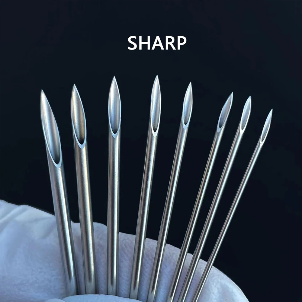 10/20/100PCS Sterile Piercing Needles Surgical Steel Body Piercing Needle Disposable 12G 14G 16G 18G 20G For Nose Lip Supply 5