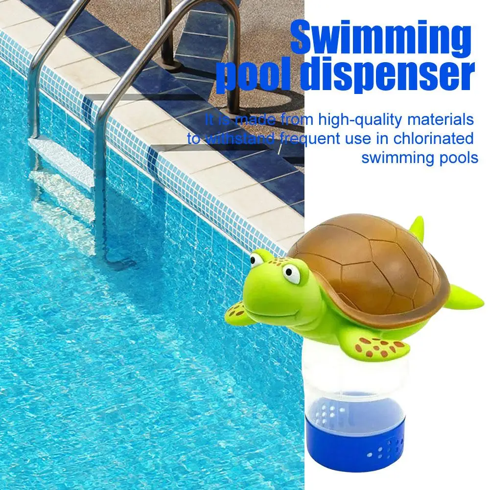 

1pcs Cute Turtle Floating Chlorine Dispenser Swimming Cleaning Pool Floater Swimming Accessories Tablets Pool D4R6