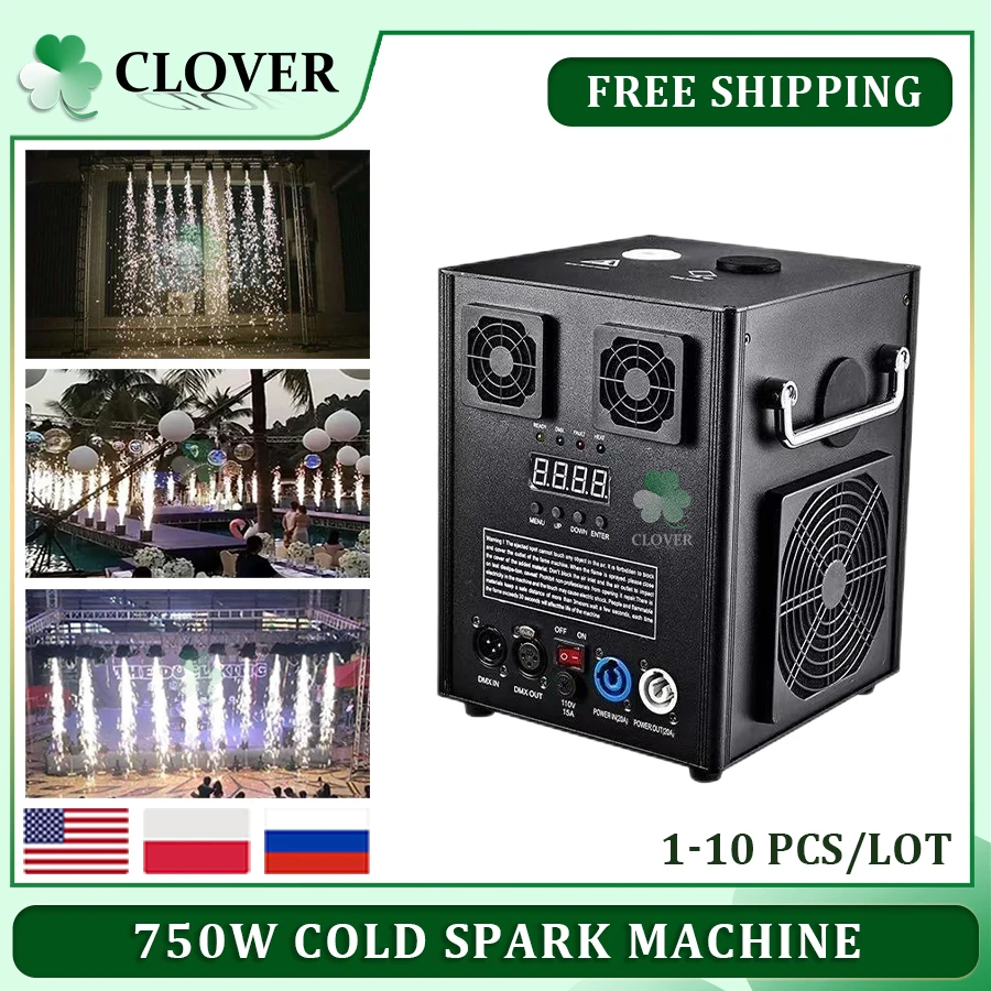 

N0 Tax 1-10 шт. 750 Вт холодная искра машина холодный фейерверк DMX пульт дистанционного управления ЖК холодный искрящий аппарат для DJ диско свадьбы