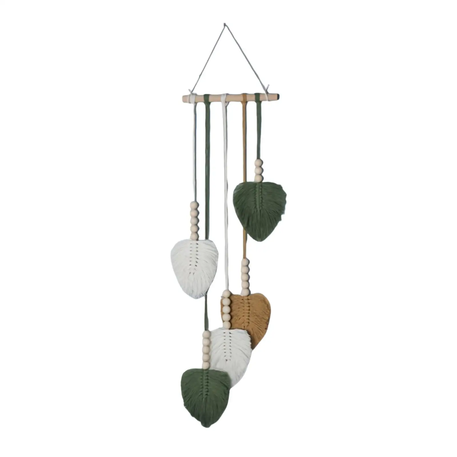 Leaves Woven Tapestry Gift Handmade Boho Wall Decoration for Wedding Bedroom