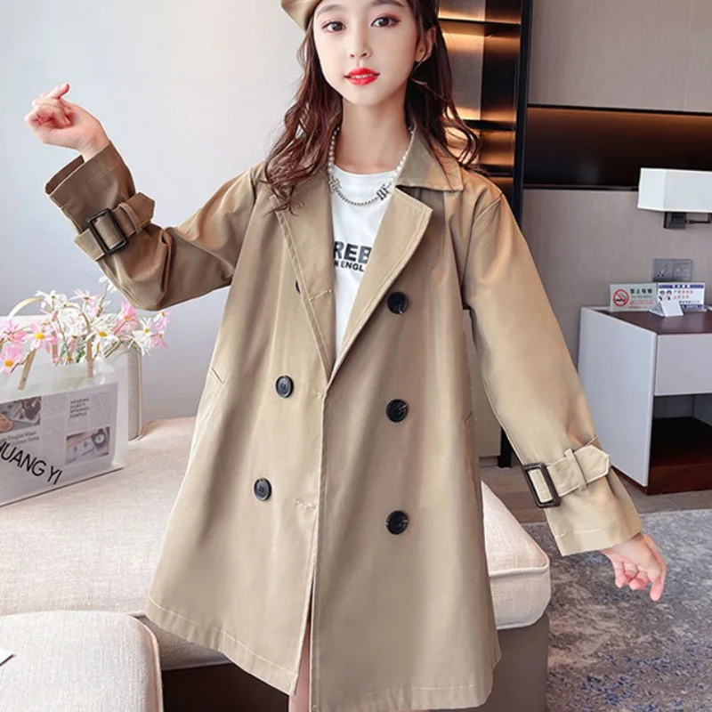 Girls Coat Windbreak Jacket Cotton Outwear 2023 Lovely Spring Autumn Outdoor Kids Windproof  Children's Clothing