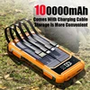 200000mAh Solar Power Bank Large Capacity 4 in 1 Built in Cables Intelligent Digital Display Power Supply for iPhone Samsung 4
