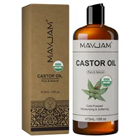 Organic Castor Oil Cold Pressed Massage Body Moisturizes Skin Nourish Hair Eyelash Nail Growth 16fl.oz Pure Natural Carrier Oil 1