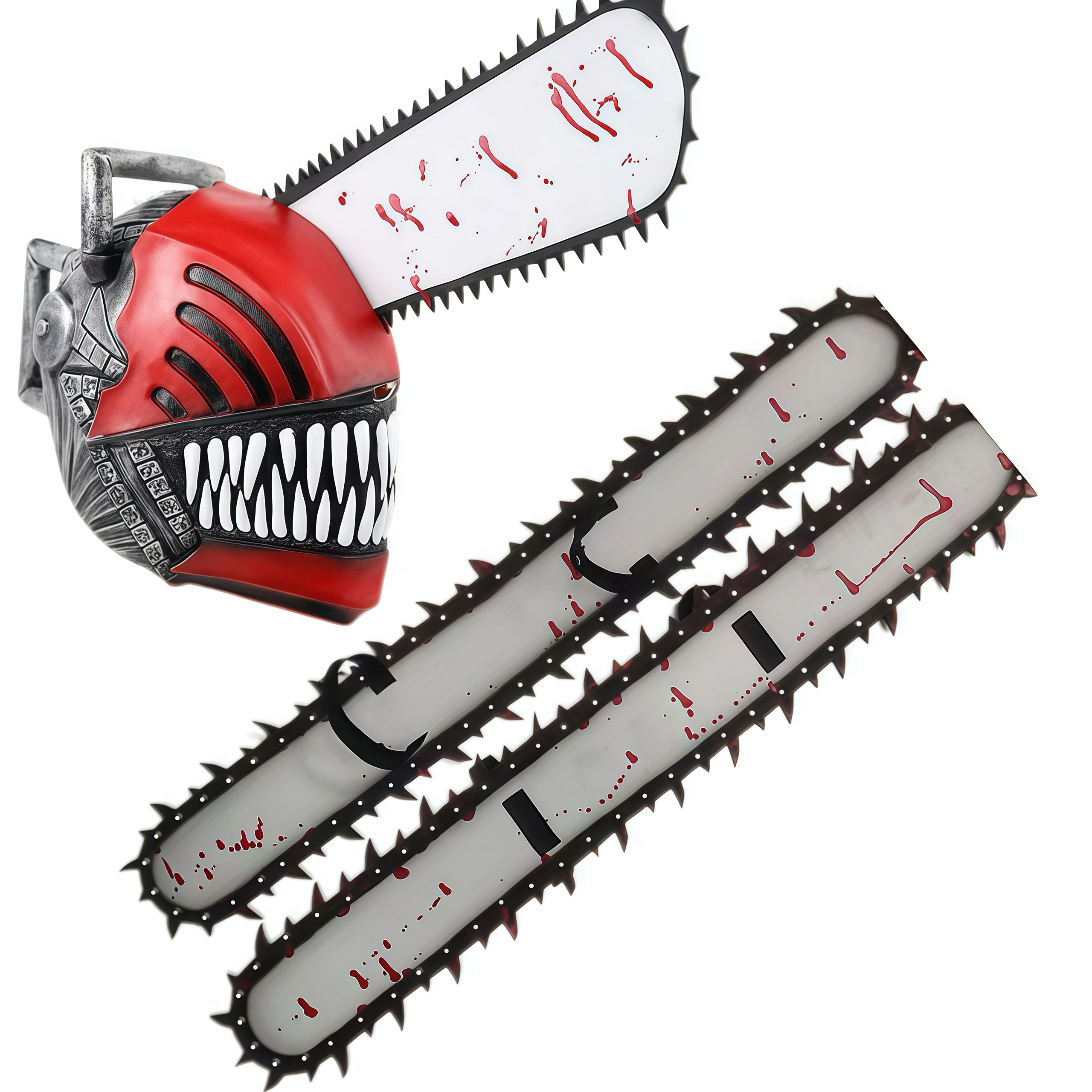 Chainsaw Man-Inspired Denji Helmet and Wristlet Accessories Set for Cosplay Events