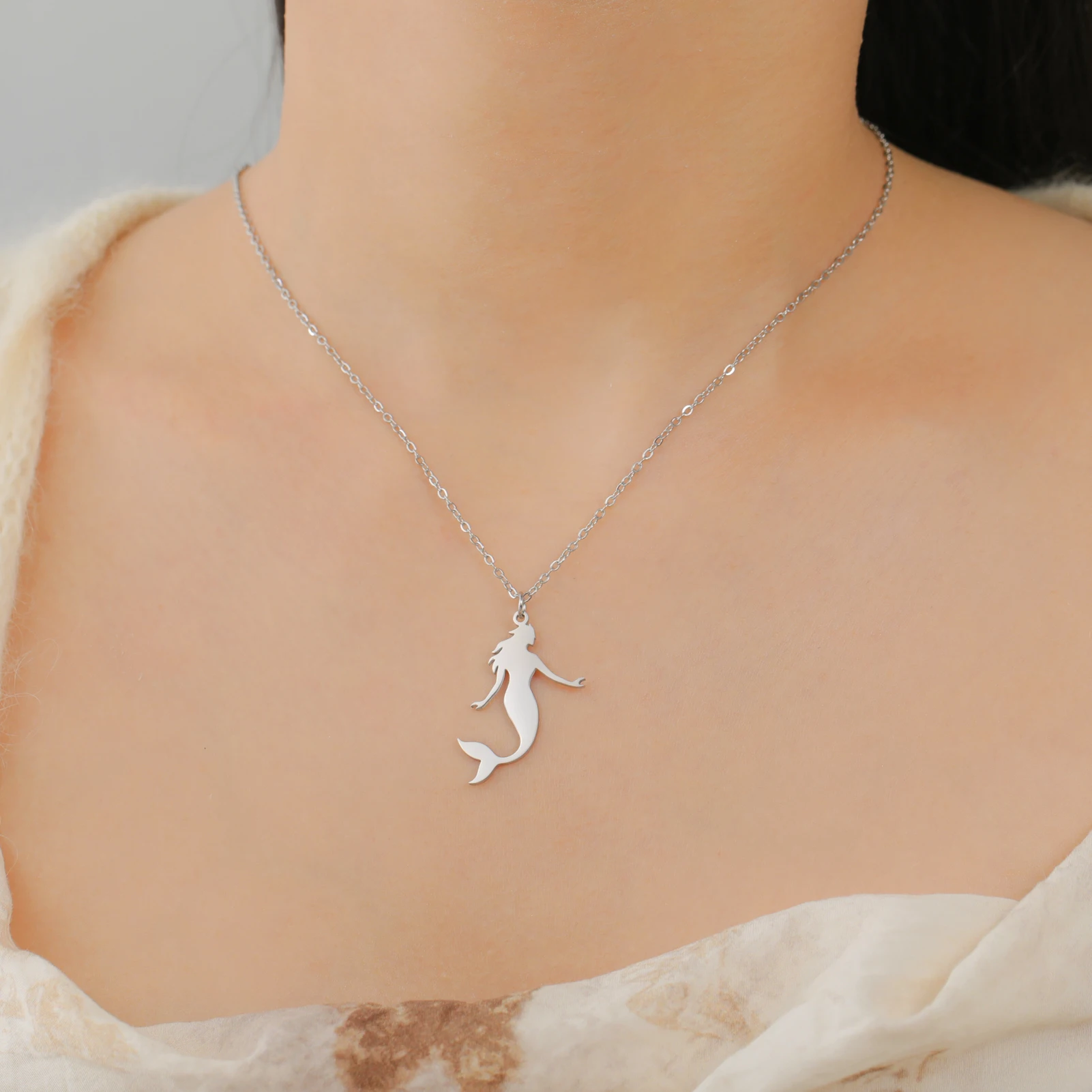 Schöne Edelstahl Märchen Meerjungfrau Charms Diy Armband Halskette Ohrring Anhänger Schmuck Machen Zubehör Großhandel – Detail 6