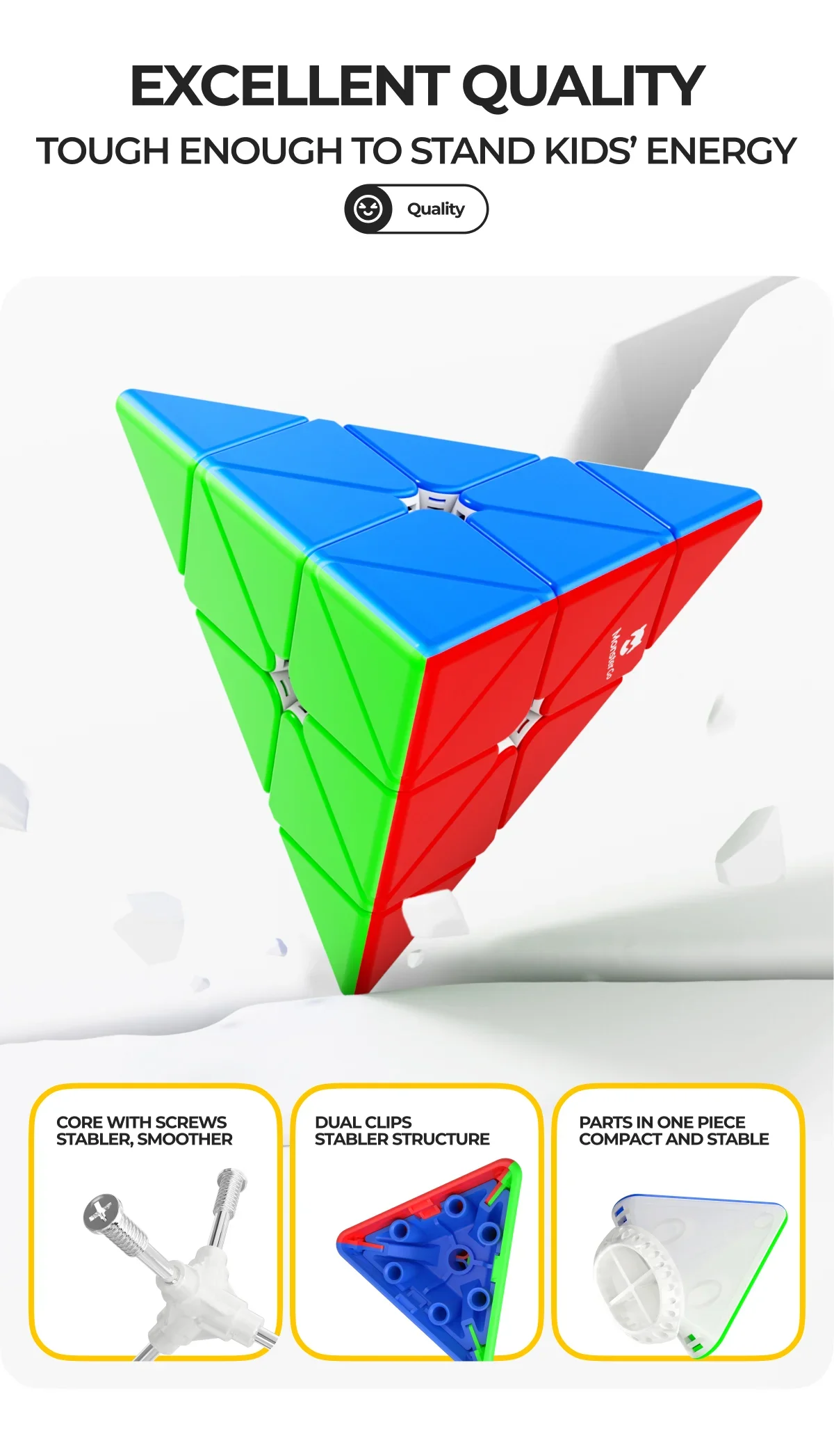 [CubeQuest]Monster Go Pyraminx  Enhanced Magic Speed Cube GAN Pyramid 3X3 Professional Fidget Toys 4