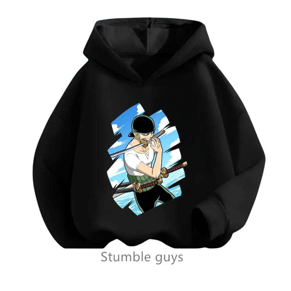 thumbnail image 1 of Ropa para niños, sudadera de una pieza para niños, ropa para niñas, primavera y otoño, sudadera con dibujos animados de Anime Luffy Zoro, traje para adolescentes, camisetas con capucha de Sonic, 1 of 5