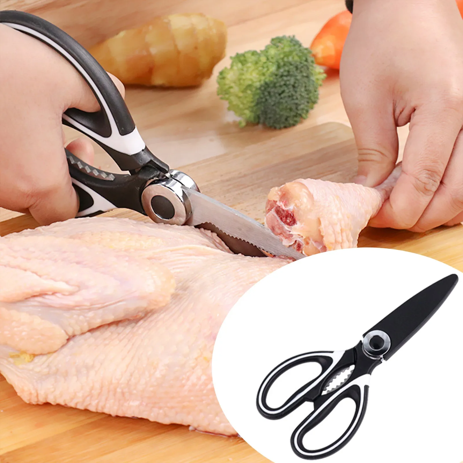 Chicken Bone Scissors Stainless Steel Kitchen Scissors Chicken Poultry Fish Kitchen Tool Shears For Meat Barbecue Nutcracker