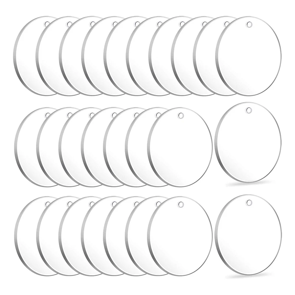 50 mm Acrylic Keychain Blanks — 30 Pack