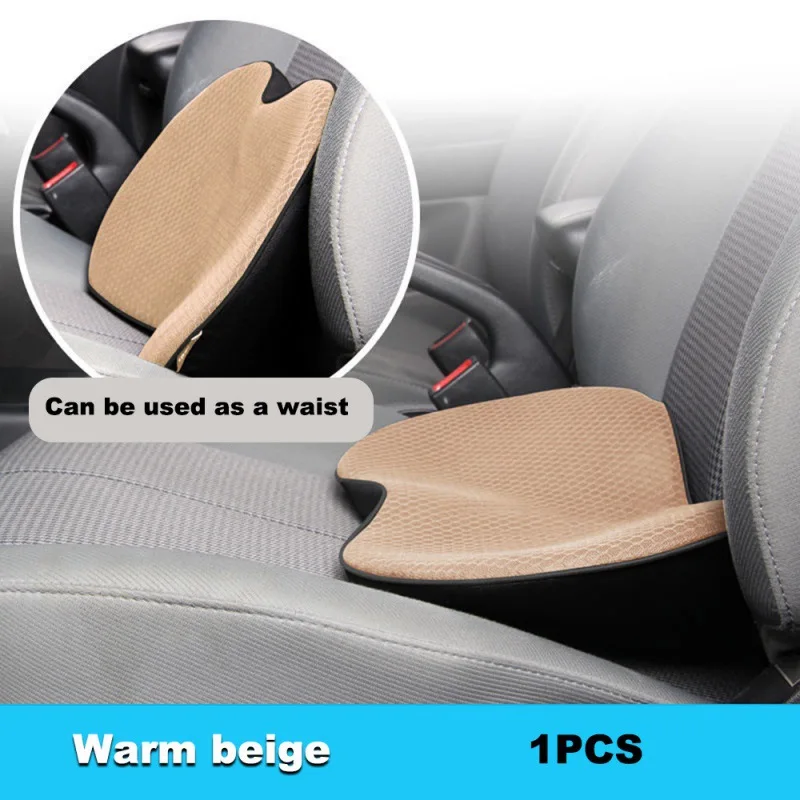 2-in-1 Car Seat Booster Universal Driver Memory Foam Lumbar Pillow Suede  Seat Height Inclined Car Cushion - AliExpress