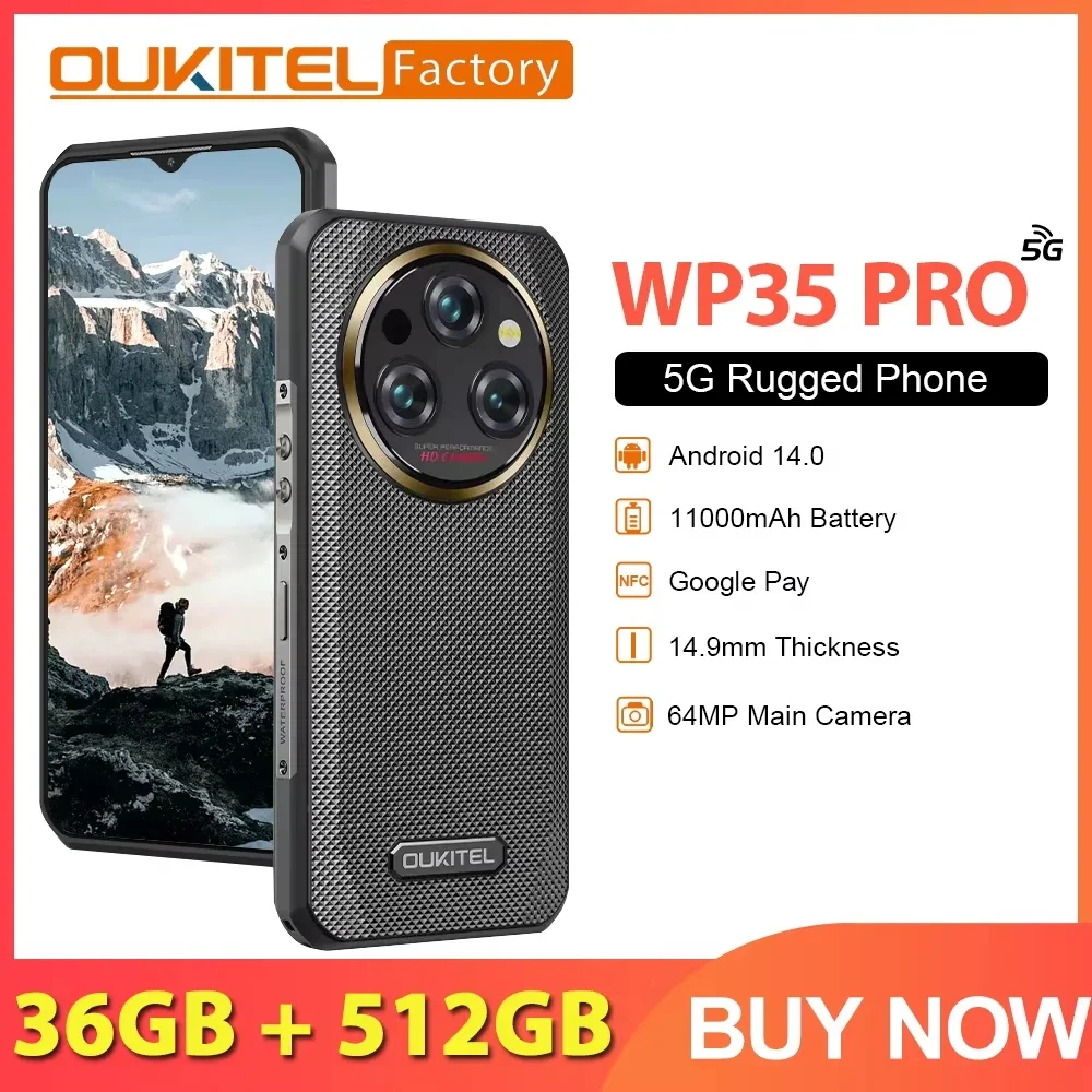 Oukitel [WP35 PRO] 頑丈な携帯電話 6.6インチ 2.4K ディスプレイ 60Hz