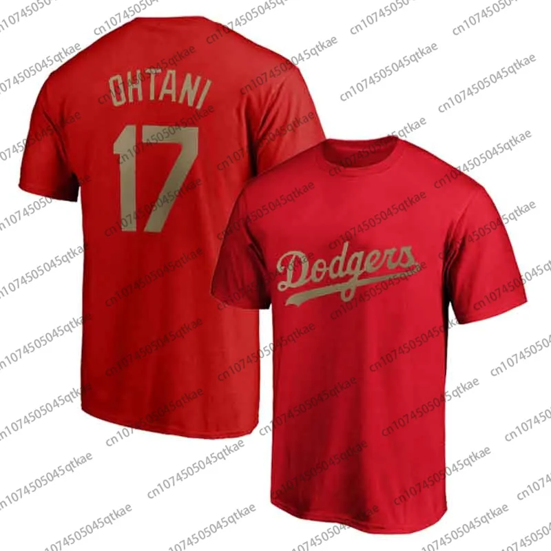 Shohei Ohtani Los Angeles Dodgers Gold Letter Print Pure Cotton Short Sleeve Summer Men Sport Breathable Tshirt men t shirts