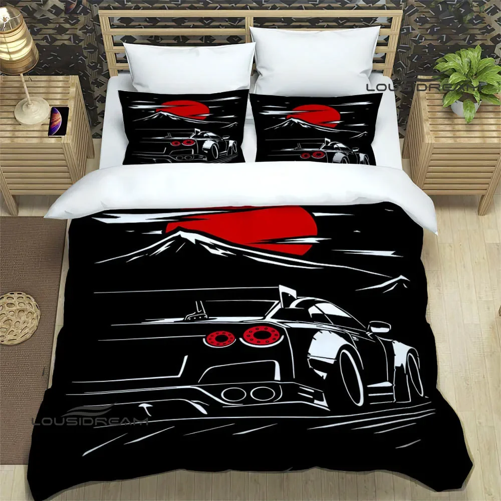 GTR racing retro printed Bedding Sets exquisite bed supplies set duvet cover bed comforter set bedding set luxury birthday gift 3