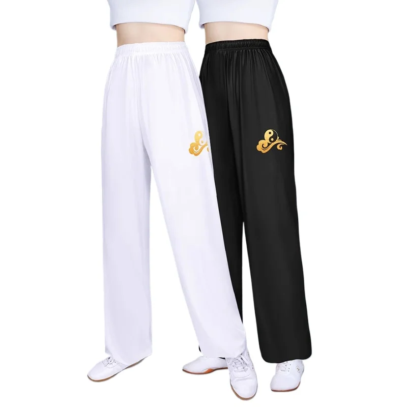 Tai Chi Pants Kung Fu Martial Art Pants Milk Shreds Yoga Pant Trousers Taiji Lounge Pant Quick Drying Lucky Cloud Pattern