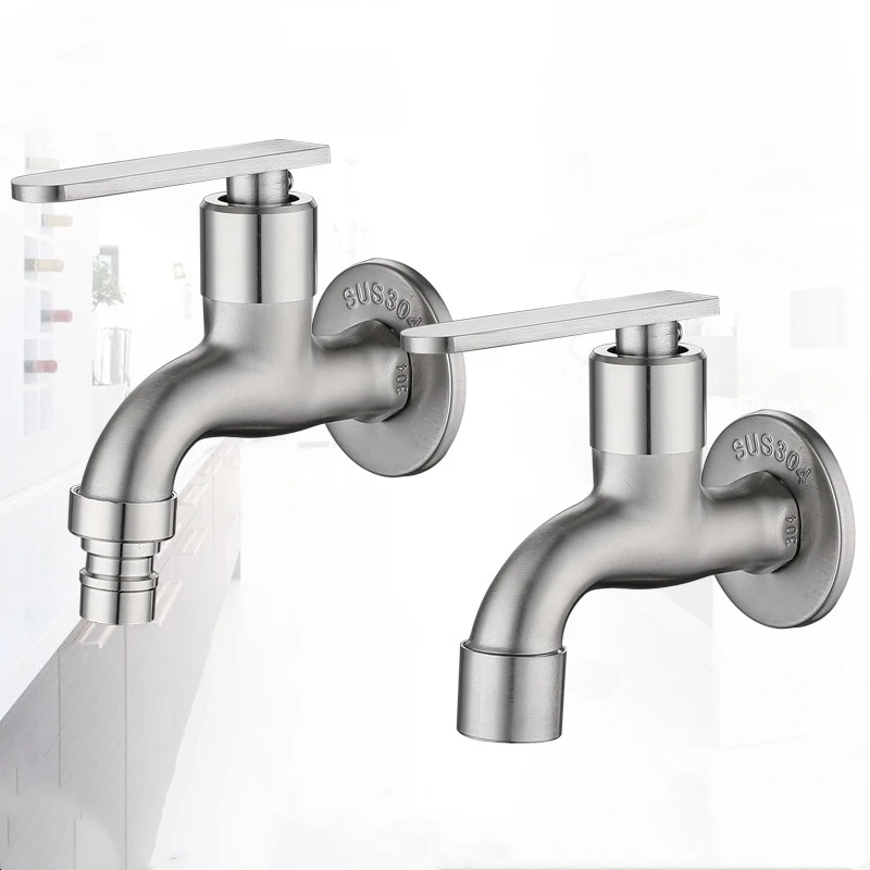 Bibcock Máquina de Lavar Torneira Anticongelante e à Prova de Explosão Única Piscina Fria Mop Torneira Rápida Aberta g1 1pc Aço Inoxidável 304