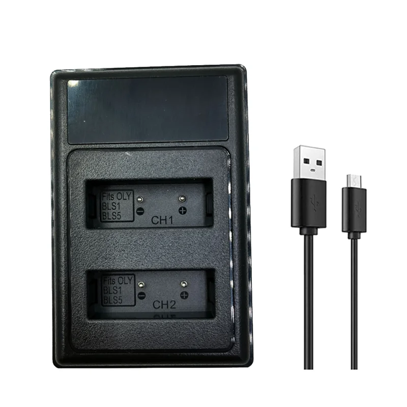 

BLS-1 BLS-5 USB Dual Battery Charger for Olympus Camera PS-BLS1 BLS-50 PS-BLS5 OM-D E-M10 Pen E-PL2 E-PL5 E-PL6 E-PL7