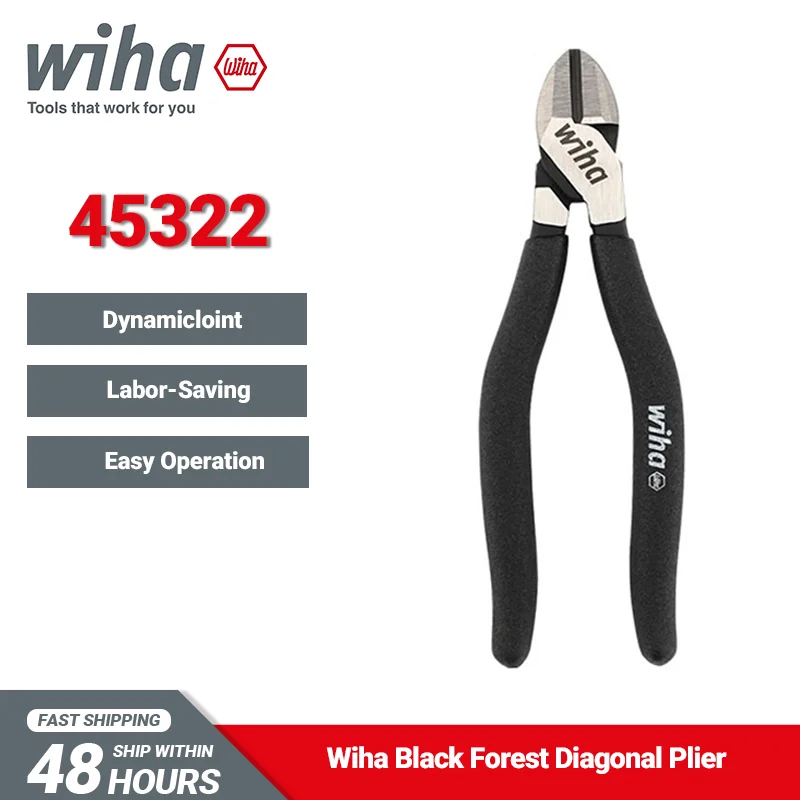 

Плоскогубцы диагональные Wiha 45322 дюйма, длина 157 мм, экономящие силы, ручные инструменты для резки кабеля, простота в эксплуатации