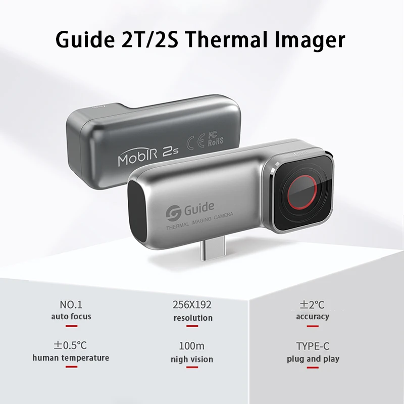 MobIR 2S AutoFocus Cámara de imágenes térmicas con lente macro 10x, visión  nocturna, alta resolución IR 256x192, frecuencia de actualización de 25 Hz