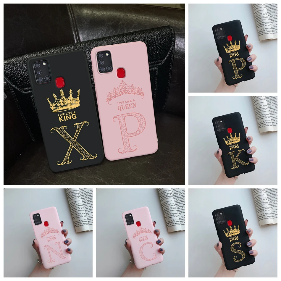 Per Samsung Galaxy A20E A20 A10S A10 Custodia Morbida E Sottile King Queen Letters Cover Posteriore Per Samsung A10S A 20 A20E Custodie Per Telefono P