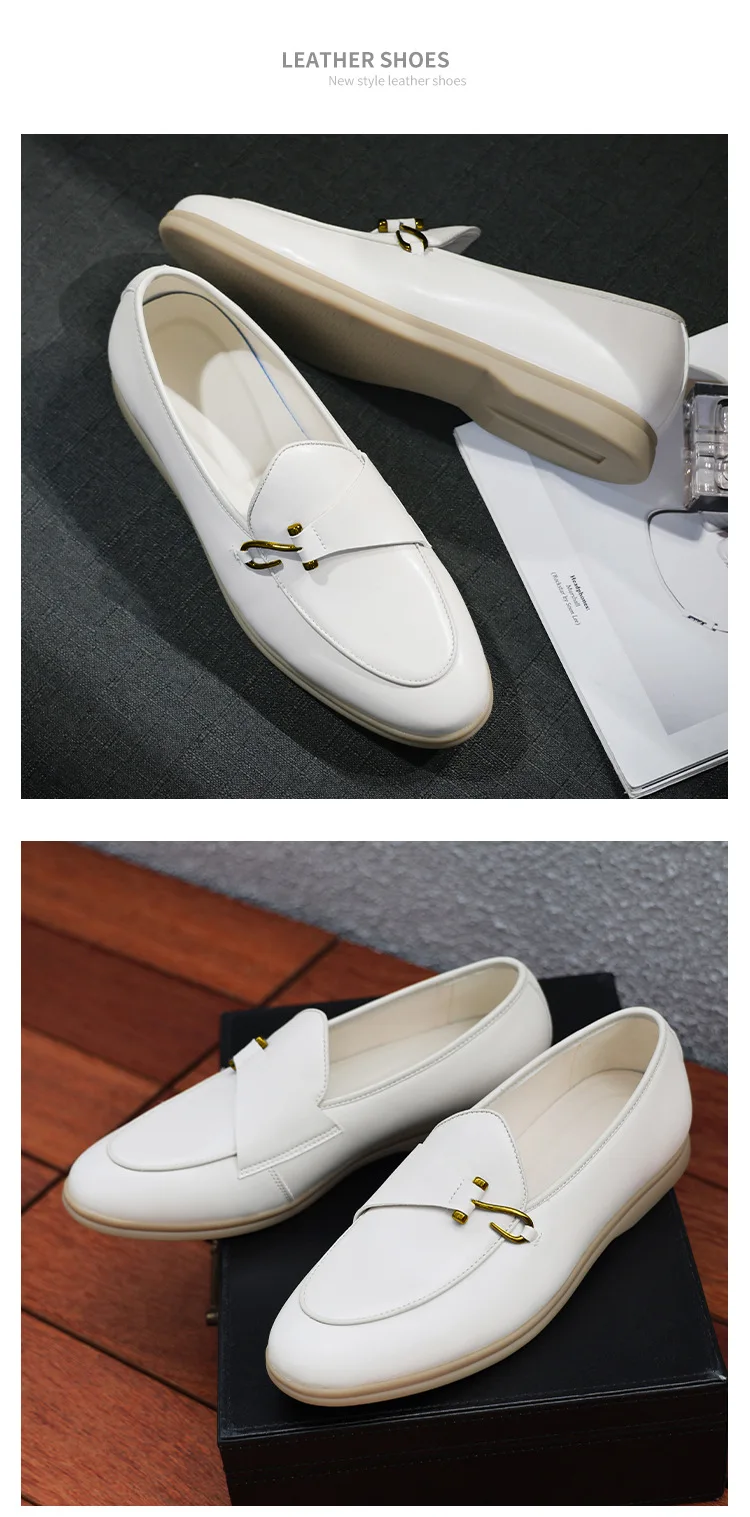 Brand Men's Casual Leather Shoes Mens Fashion Patchwork Party Wedding Loafers Moccasins Men Slip-on Comfortable Driving Flats