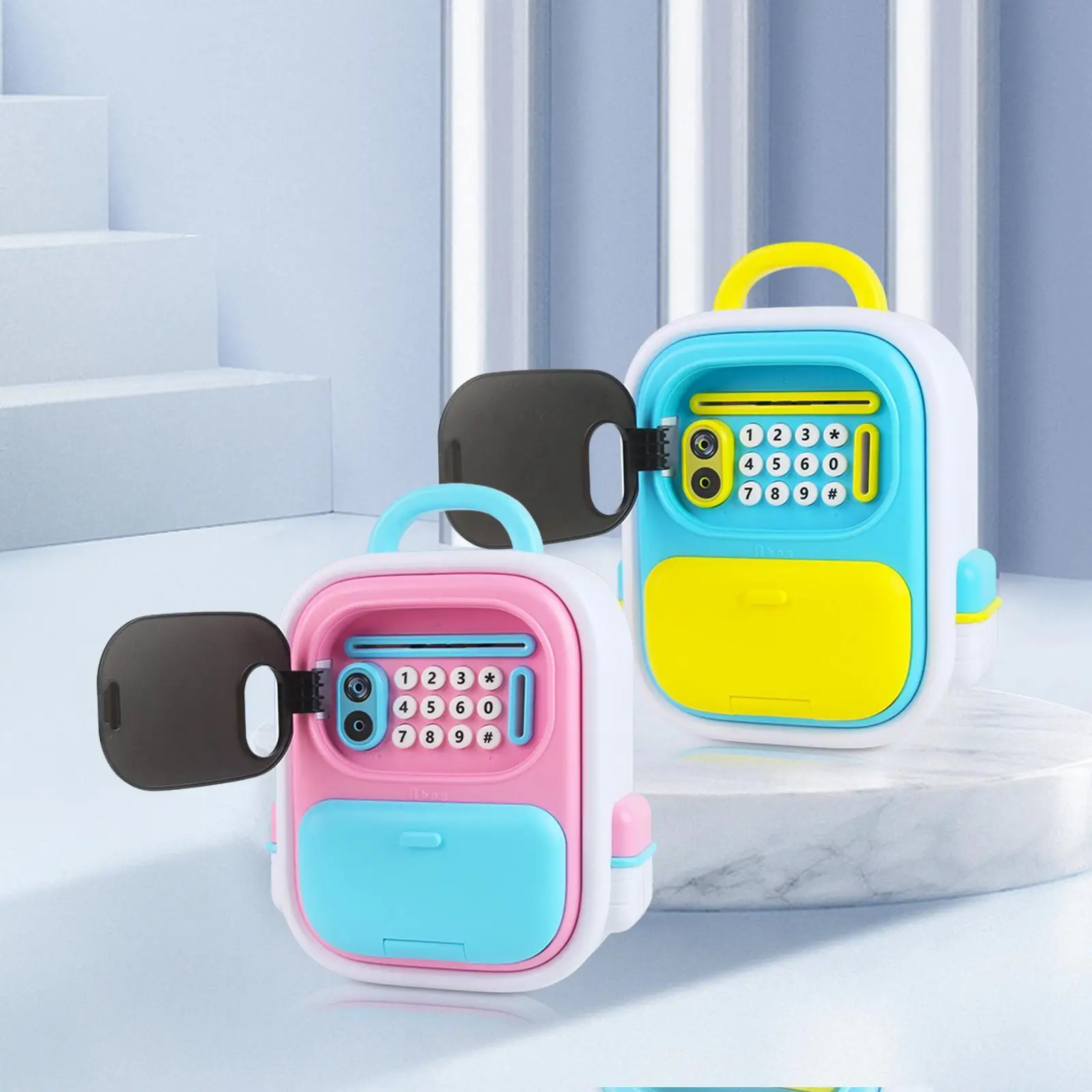 ATM Savings Bank Fingerprint and Password Money Saving Box for Kids Children